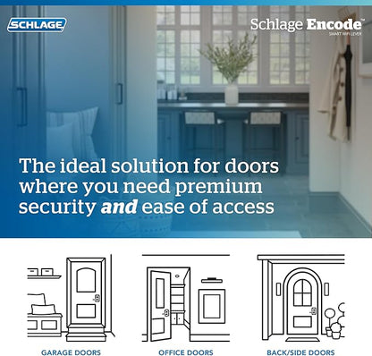 Schlage FE789WBCEN619LAT Encode Century WiFi Latitude Lever Smart Keyless Entry Touchscreen Door Lock, Satin Nickel (Pack of 4)