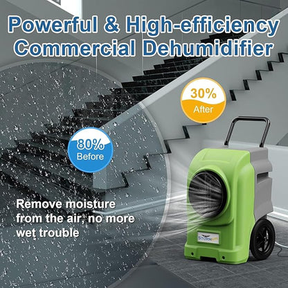 AlorAir 270 Pints Commercial Dehumidifiers for Large Room or Basements, Industrial Large Dehumidifier with Pump and Drain Hose, Water Damage Restore, Limited 5 Years Warranty
