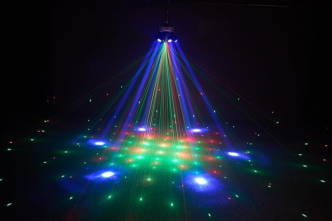 Dj Lights for Parties Moving Head 6-Arm with Remote Control RGBW LED DJ Stage Lights Professional Disco Light DMX512 & Sound Activated Rotating Light for Wedding Live House KTV Bar & Club Christmas