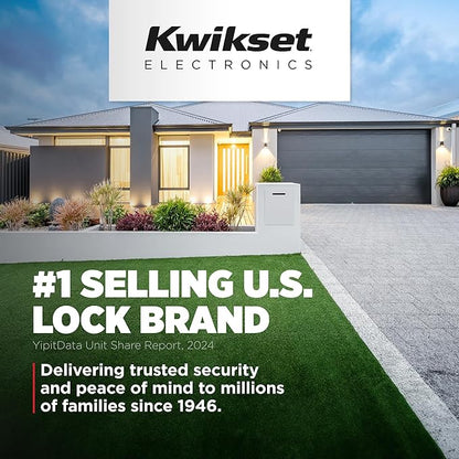 Kwikset HomeConnect 918 Contemporary Z-Wave Long Range Enabled Touchscreen Lock Works with Ring Alarm, Samsung SmartThings Hub Required, Sold Separately in Matte Black