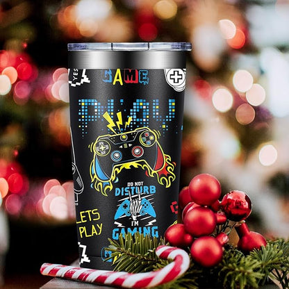 Gamer Gifts - Gifts for Gamers Men - Gaming Gift for Men, Teenage, Teen Boys, Boyfriend - Christmas Birthday Gift Set for Gamer - 20oz Gaming Tumbler