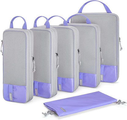 BAGSMART 6 Set /4 Set/2 Set Compression Packing Cubes for Travel, Lightweight Luggage Organizer Bags, Durable Space Saver Bags Travel Essentials