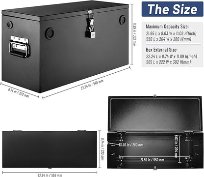 Steel Battery Box for Car, RV, Marine & Trolling Motor – Dual Battery Relocation Kit with Lock and Sealing Gaskets