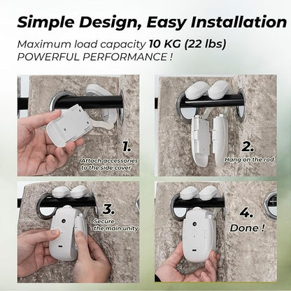 Smart Curtain Opener with Remote Control - High-Performance Motor for Roman, T/U-Shaped Tracks - Automated Opening/Closing (WiFi)