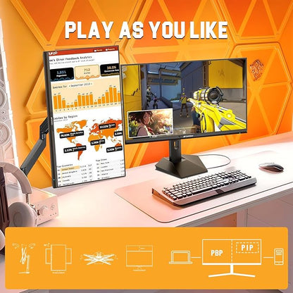 SANSUI 27 inch 1440p 300Hz 240Hz Gaming Monitor, WQHD Fast IPS 1ms Computer Monitor, FreeSync Premium | Brightness 400Nits | 130% sRGB | 10Bits | HDR | ErgoStand | VESA Mount | 2×DP 1.4 & 2×HDMI 2.1