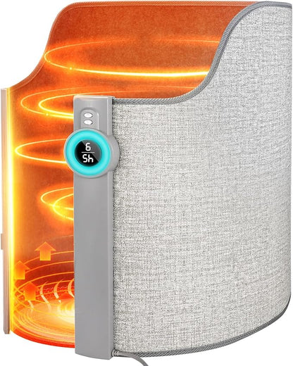 Under Desk Heater for Office & Home, Quiet Electric Foot/Leg Warmer with Heated Floor Mat, Personal Electric Panel Space Heater with Thermostat & Timer, Suitable for Birthday or Christmas Gifts