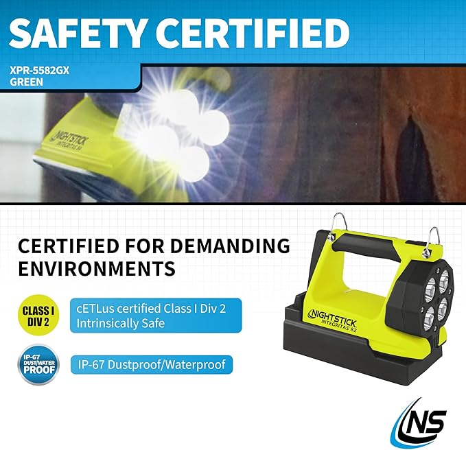 Nightstick XPR-5582GX INTEGRITAS 82 Intrinsically Safe Lantern w/Articulating Head - Li-Ion - Green - UL913