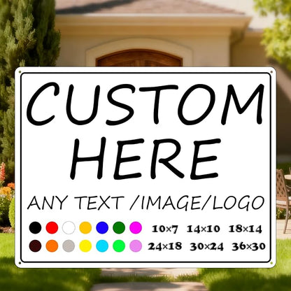 Custom Sign for Business-18×14inches-Indoor/Outdoor use,Weatherproof, 0.04 inches thick quality aluminum,for Street, underground parking