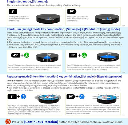 Programmable Motorized Electric Turntable Rotating Display Stand Rotating Platform Spinning Platform Secondary Development Motorized Electric Lazy Susan for 3D Scaner or Display with USB/Wi-Fi