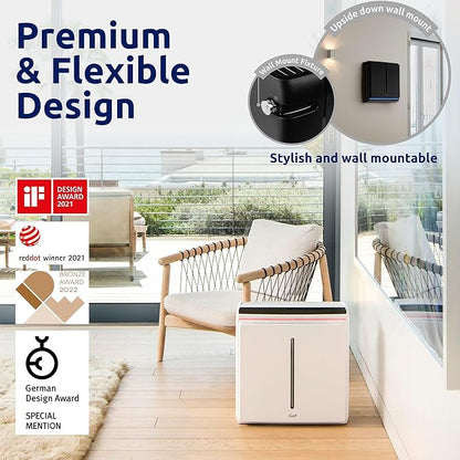 Rabbit Air, A3 SPA-1000N Air Purifiers for Home, Ultra Quiet HEPA Air Purifier - Wall Mountable Air Purifiers for Home Large Room, Allergies, Dust, Mold, Smoke & VOCs - (White, Pet Allergy Filter)