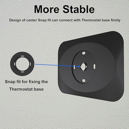 Nest Thermostat Wall Plate Cover Replacement Compatible with Google Nest Learning Thermostat (4th Gen), Practical Nest Learning Thermostat 4 Trim Kit, Snap fit Design (Black, 2 Packs)