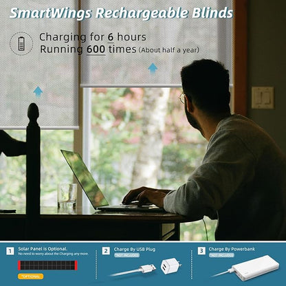 SmartWings Motorized Smart Roller Shades in Light Filtering, Electric Blinds with Remote for Windows Compatible with Alexa/Google Home/Homekit, Customized, 3% Openness Aventus Light Grey