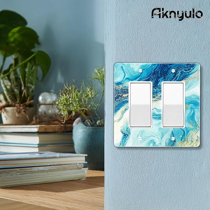 Elegant Marble Acrylic Light Switch Cover Decorative Wall Plate Light Switch Plate Cover Duplex Outlet Plate Wall Plate Cover