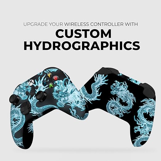 DreamController Neon Dragonns Custom X-box Controller Wireless compatible with X-box One/Series X/S Proudly Customized in USA with Permanent HYDRO-DIP Printing (NOT JUST A SKIN).