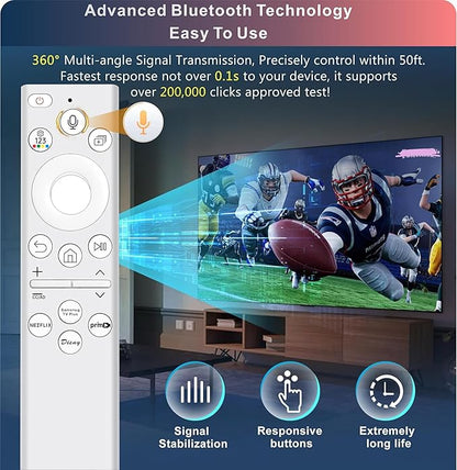 Replacement for Samsung Frame TV Remote, for All 2018-2025 Samsung Remote Control for Smart TV with Voice Control, Mic & Bluetooth, QLED, UHD & More, Not OEM/Orignial