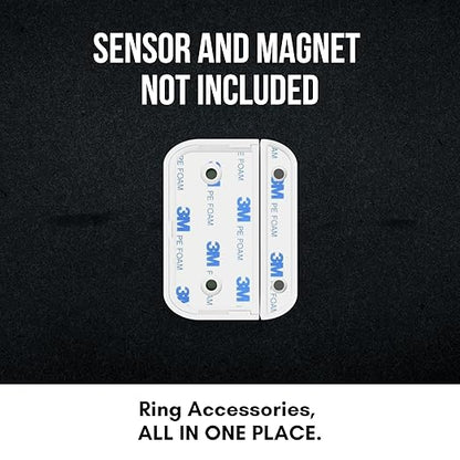 Ring Contact Sensor Adhesive | Ring Sensor Mounting Tape Replacement Pads | Works with Door, Window, Wall Alarm Sensors | Easy Mount, No Cutting, Peel and Stick (10 Pack Sensor + Magnet Side)