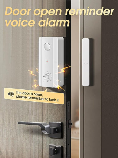 Freezer Door Alarm with Adjustable Voice Reminders (60s/30s/10s/0s Delay) for Open Freezer or Refrigerator Doors