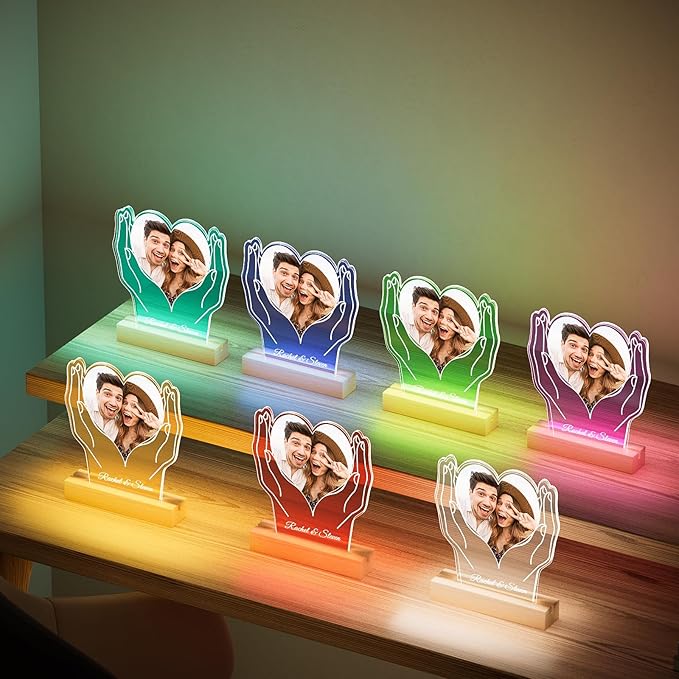 Custom Picture Frames with Photo, Customized Photo Frame, Personalized Picture Frame, Customized Birthday Valentines Day Gifts for Women Men Mom Dad Baby Kids Grandma Grandpa Family
