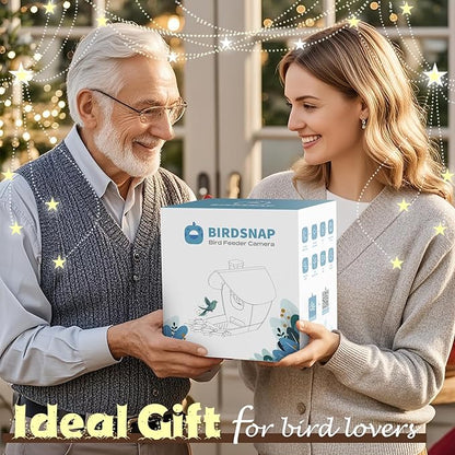 birdsnap® P33 - Smart Bird Feeder with Camera Solar Powered, 2K Video Bird Camera Feeder Live with 32GB Card, AI Identify Feather Species, Auto Record in Backyard, Ideal Gift for Birds Lover