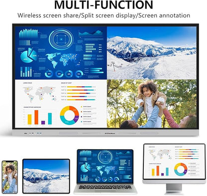 Smart Board 55 inch 4K Interactive Whiteboard Touch Screen, Digital Smart Whiteboard for Classroom and Business with Android 14.0-8+128 GB(Wall Mount Included)