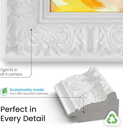 Tuscan Gloss White 75" Premiere Deco TV Frame - Compatible ONLY with Samsung The Frame TV and Pro TVs (Fits 2021-2025, LS03A, LS03B,LS03C,LS03D,LS03FA,LS03FW)