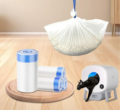 Self-Cleaning Cat Litter Box 80 Count Drawstring Cat Litter Box Liners 26" x 13", Automatic Cats Litter Boxes Self Cleaning, Large Smart Cats Litter Boxes Liners