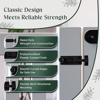Renovators Supply Manufacturing Wrought Iron Slide Bolt - 3.5" Wide - Black - Rust Resistant Finish Pack of 3