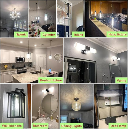 7.3 Inch E26 Led Bulb 6W Dimmable, 5000K Daylight Edison Bulbs 800LM, Equal 80 Watt Tubular T10 T9 Long Clear Glass Light Bulb for Rustic Pendant Industrial Pipe Wall Sconces - 4Pack