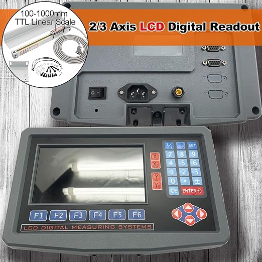 2/3 Axis Digital Readout and TTL Precision Linear Glass Scale DRO Encoder for Milling Lathe. Note:Display&Scales Sold Separately,Pls Select The Size Options! (2 Axis LCD Digital Readout ONLY!)