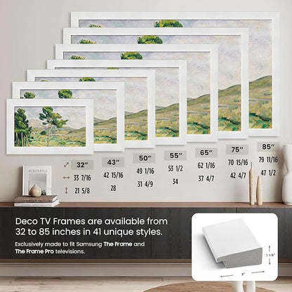 Gloss White 75" Premiere Deco TV Frame - Compatible ONLY with Samsung The Frame TV and Pro TVs (Fits 2021-2025, LS03A, LS03B,LS03C,LS03D,LS03FA,LS03FW)