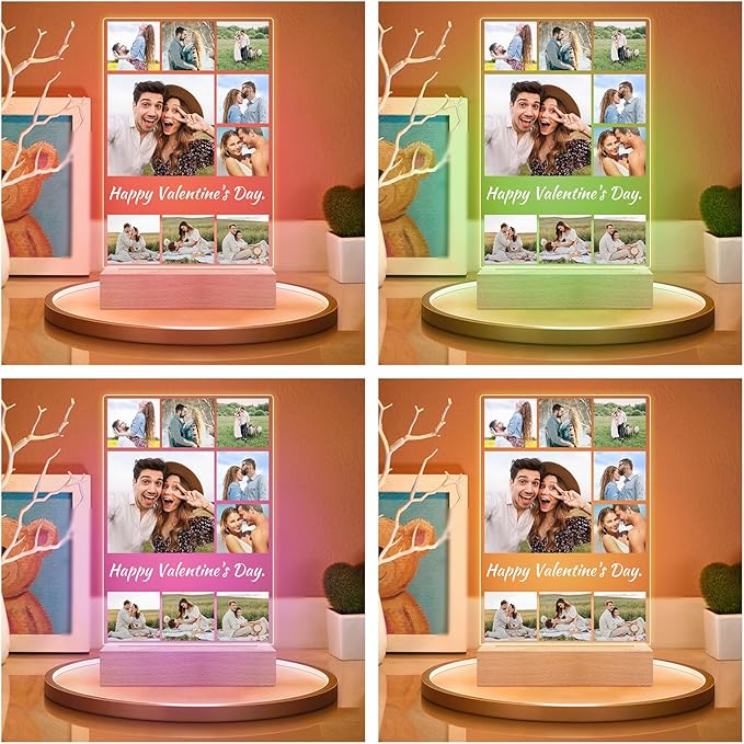 Custom Picture Frame with Photo, Personalized Photo Frame, Customized Picture Frames, Personalized Valentines Day Gifts for Women Men Her Him Girlfriend Boyfriend Couple