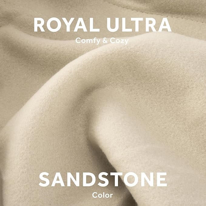 Sunbeam Royal Ultra Fleece Heated Electric Blanket Queen Size, 90" x 84", 12 Heat Settings, 12-Hour Selectable Auto Shut-Off, Fast Heating, Machine Washable, Warm and Cozy, Pebble