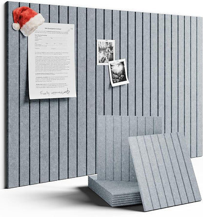 Large Felt Bulletin Board 36"x24" Cork Board Alternative - 6 Pack with 40 Safe Removable Adhesive Tabs, Cork Boards for Walls Cork Board for Home Office Classroom Pin Board-Blue Gray