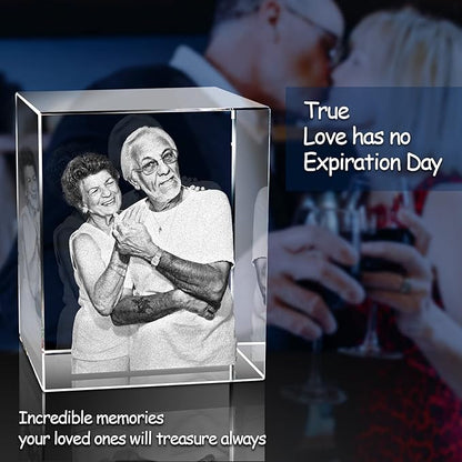 3D Crystal Photo,Christmas Personalized Gift,Custom Picture Gifts with Your Own Photo for Christmas, Fathers Day, Birthday, Wedding, Anniversary, Memorial.Personalized Gifts for Him, Her, Dad and Mom.