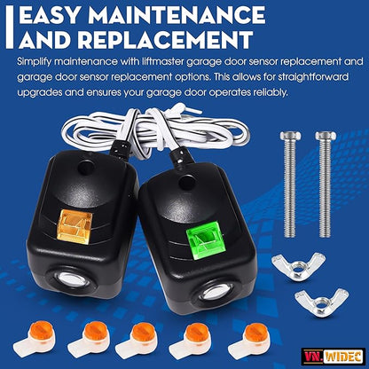 Upgraded 2X 820CB for Liftmaster Garage Door Sensor Replacement 41A5034, G801CB-P, 801CB, 041-0136 Chamberlain Garage Door Sensor, for Liftmaster Craftsman Garage Door Sensor, Safety Beam Eyes