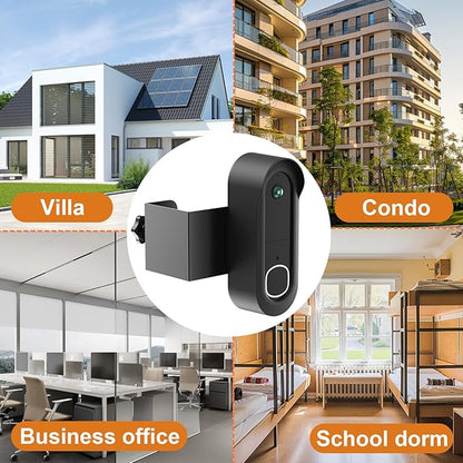 Anti-Theft Doorbell Mount Compatible with Arlo Video Doorbell 2K/HD (2nd Gen), Easy Installation, No-Drill Door Mount Cover Holder Accessories for Apartments Home Rentals Office, Not for Security Door