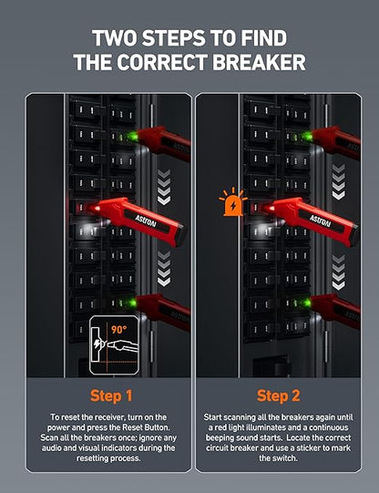 AstroAI Circuit Breaker Finder with GFCI Outlet Tester, Electrical Tester Tool for Home/Workshop Circuit Tracing, Quickly Locates Breakers with Indicators