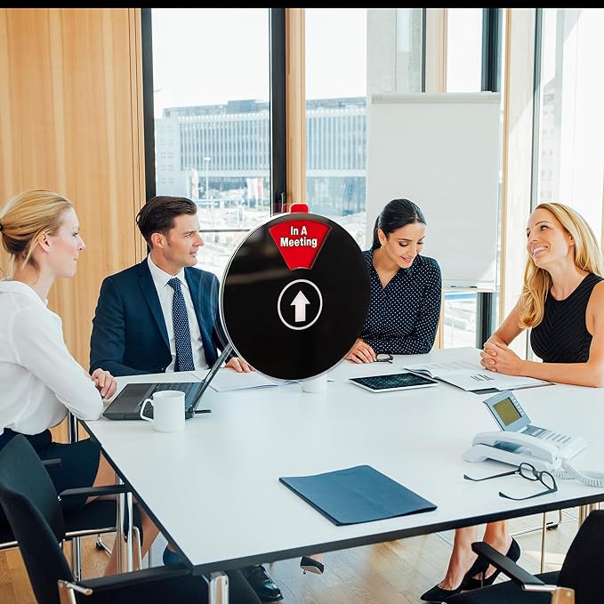 Status Spinner Privacy Signs: 6-in-1 Options - Do Not Disturb, In A Meeting, Gone For Today, Out Of Office, Available, Back Soon - For Office and Home Use