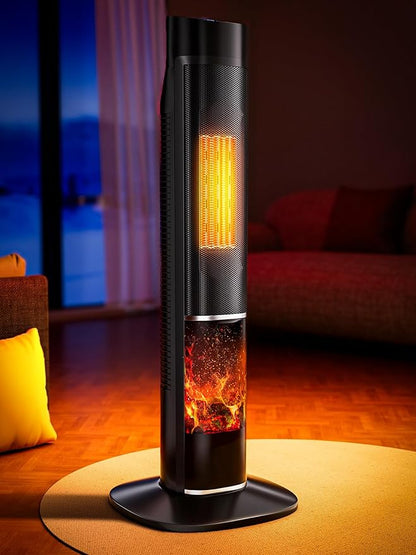 Uthfy 32IN Space Heater for Large Room,1500W Portable Electric Tower Heaters for Indoor Use,120° Oscillating PTC Ceramic Heater with 24H Timer,Thermostat,Remote,for Office Bedroom Home