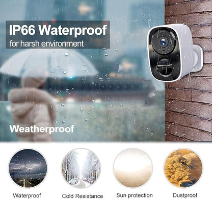 2025 Upgraded 2K Security Cameras Wireless Outdoor (2 Pack), Free Cloud Storage, Long Battery Life, AI Motion Detection, Spotlight & Siren, Waterproof, WiFi Surveillance Outdoor Camera with 2-Way Talk