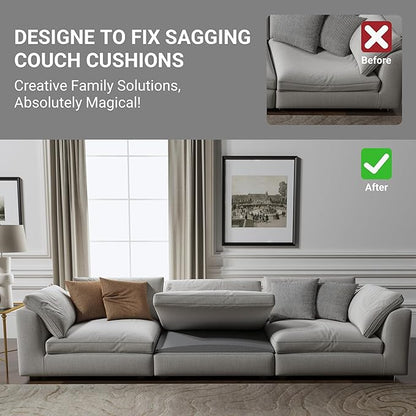 Couch Cushion Support for Sagging Seat, High Density Foam Sofa Support Replacement for Furniture, Curved Couch Supporter for Under The Cushions, Grey Set of 3