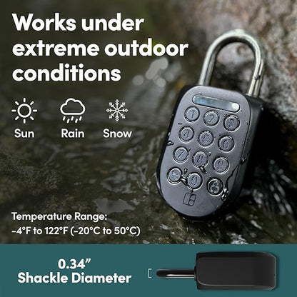 igloohome New Smart Padlock 2 (SP2) 2-Pack, The Toughest Smart Padlock – Generate Access from Anywhere with The Mobile app (iOS/Android) – No WiFi Needed, Waterproof & Rechargeable