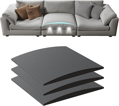 Couch Cushion Support for Sagging Seat, High Density Foam Sofa Support Replacement for Furniture, Curved Couch Supporter for Under The Cushions, Grey Set of 3