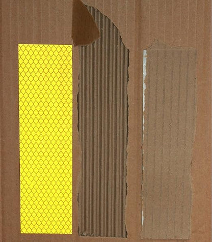 Non Fading Yellow Reflective Stickers 1 inch X 6 inch, Outdoor Waterproof High Visibility Warning Safety Adhesive Reflector Tape (100 Pcs)