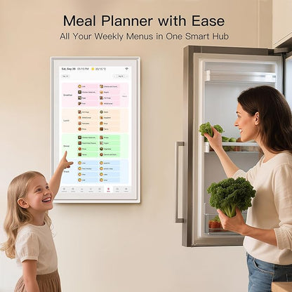 15.6 Inch Digital Calendar, Full HD Touchscreen Smart Planner for Family Schedules - Wall & Desk Mount, Great for Seamless Daily Planning & Household Organization, with LED Reminder Light