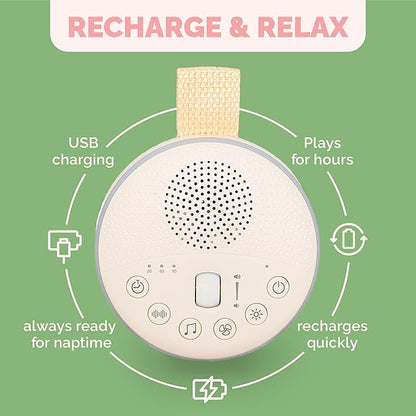 Colic Baby Relief White Noise Sound Machine - Rechargeable Sound Machine for Baby Gas Relief Newborn, Portable with Long Battery Life, 21 Soothing Sounds, Gentle Night Light & Auto Timer
