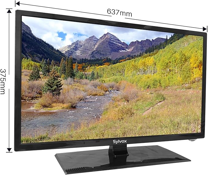 SYLVOX 27 Inch Smart TV 12/24 Volt TV 1080P FHD RV TV Android 11.0 Built-in Digital Video Disc Player with WiFi, Wireless Connection and Digital Noise Reduction Function