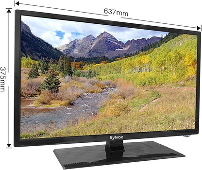 SYLVOX 27 Inch Smart TV 12/24 Volt TV 1080P FHD RV TV Android 11.0 Built-in Digital Video Disc Player with WiFi, Wireless Connection and Digital Noise Reduction Function