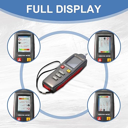 Digital Vibration Meter Vibrometer Handheld Vibration Analysis Equipment Acceleration Velocity Displacement Measurement for Moving Machinery