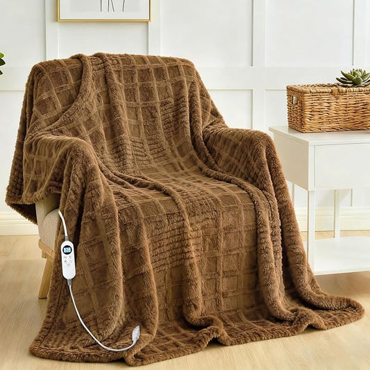 Heated Blanket Electric Full, 74”x84“Heating Blanket Waffle with 12 Heat Levels, Fast Heating Blanket with 1-12 Timer Settings, Overheat Protection with ETL & FCC for Home Office Sofa
